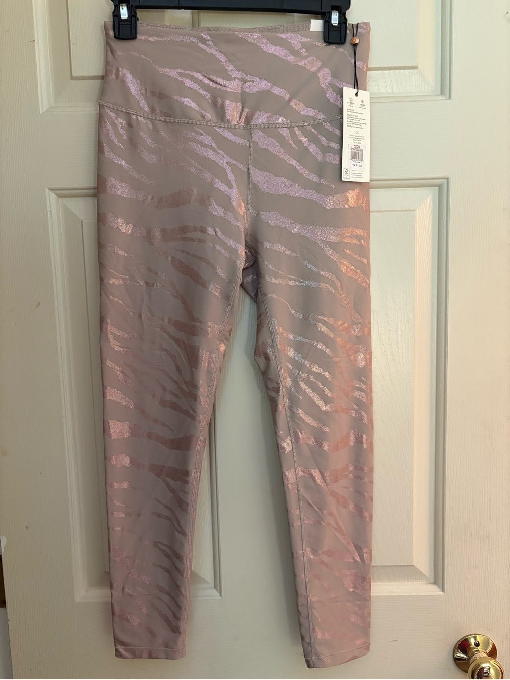 NWT Cali Size Medium Pink Metallic Print 7/8 Leggings, High Rise